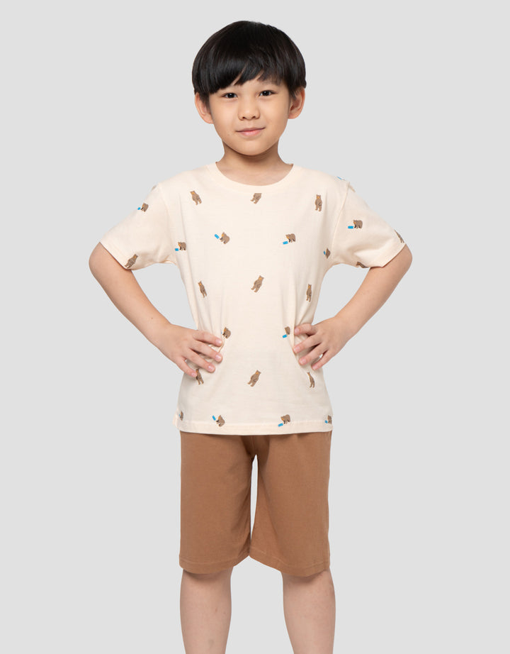 Little M Fullprint Bear Setelan Anak Laki-Laki