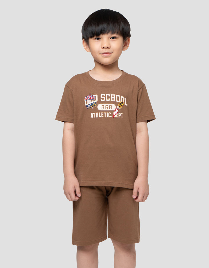 Little M Usa College Patch Setelan Anak Laki-Laki
