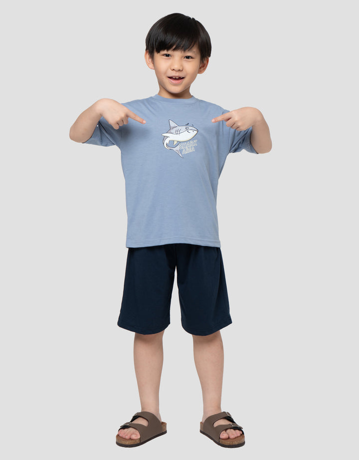 Little M Setelan Shark Area Setelan Anak Laki-Laki