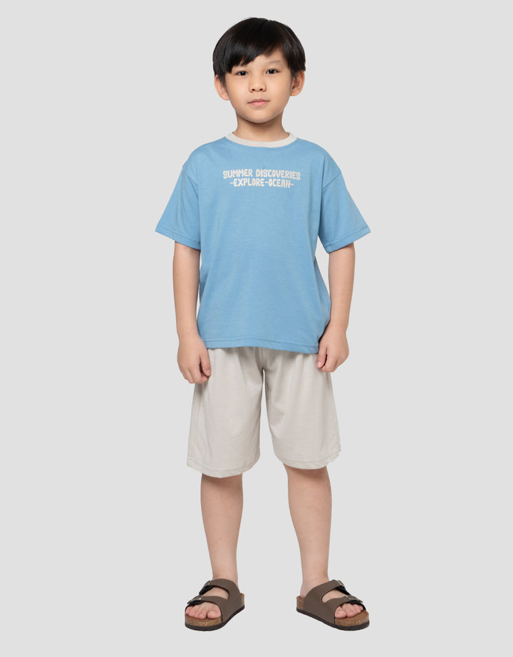 Little M Oversize Explore Ocean Setelan Anak Laki-Laki