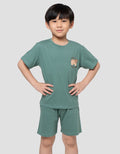 Little M Bear Wild Adventure Bordir Pakaian Setelan Anak Laki-laki