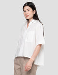 Connexion Plain Boxi Top With Pocket Blouse Wanita