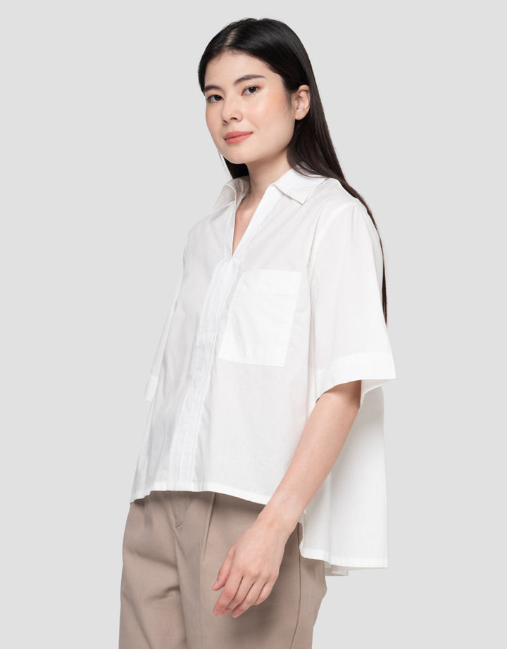 Connexion Plain Boxi Top With Pocket Blouse Wanita