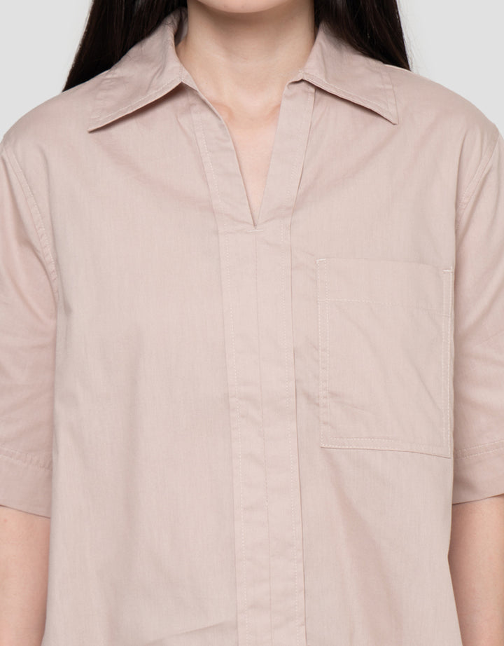 Connexion Plain Boxi Top With Pocket Blouse Wanita