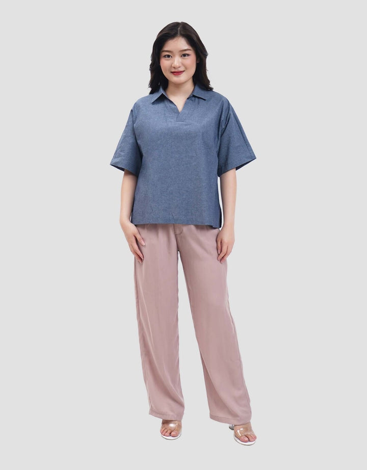 Connexion Chambray Boxi Blouse Wanita
