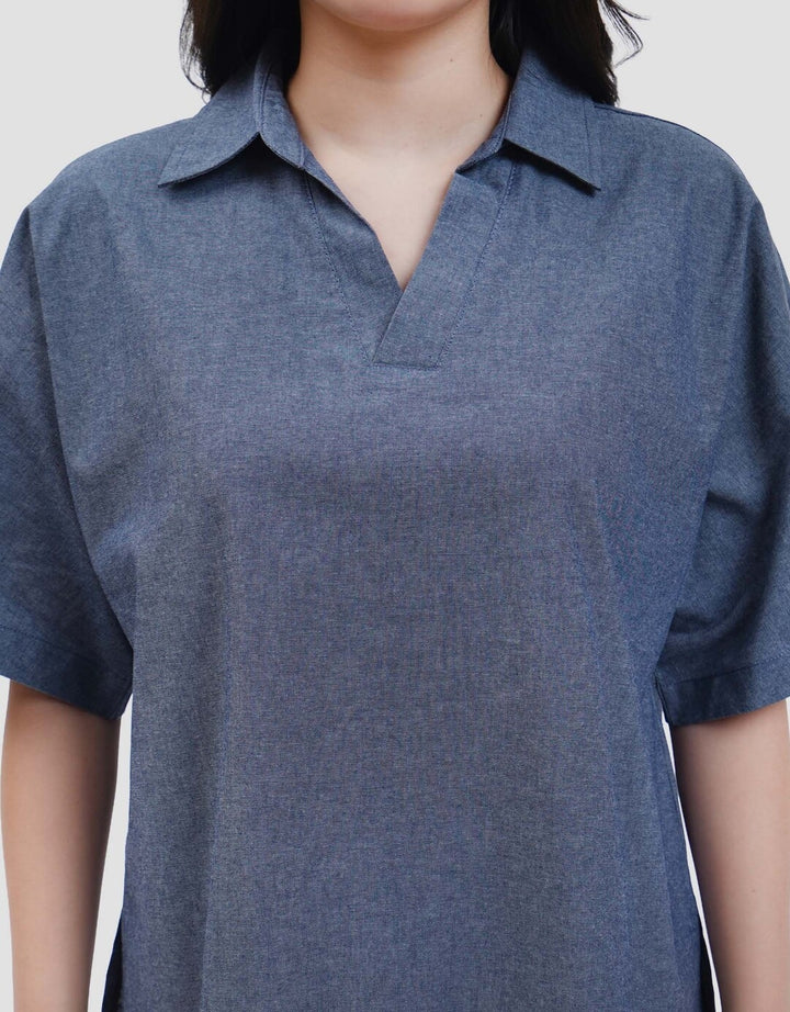 Connexion Chambray Boxi Blouse Wanita