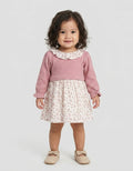 Little M Woven Print Dots Flower Midi Dress Bayi