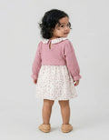 Little M Woven Print Dots Flower Midi Dress Bayi