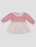 Little M Woven Print Dots Flower Midi Dress Bayi