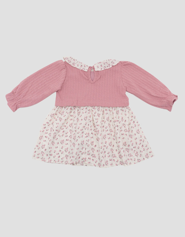 Little M Woven Print Dots Flower Midi Dress Bayi