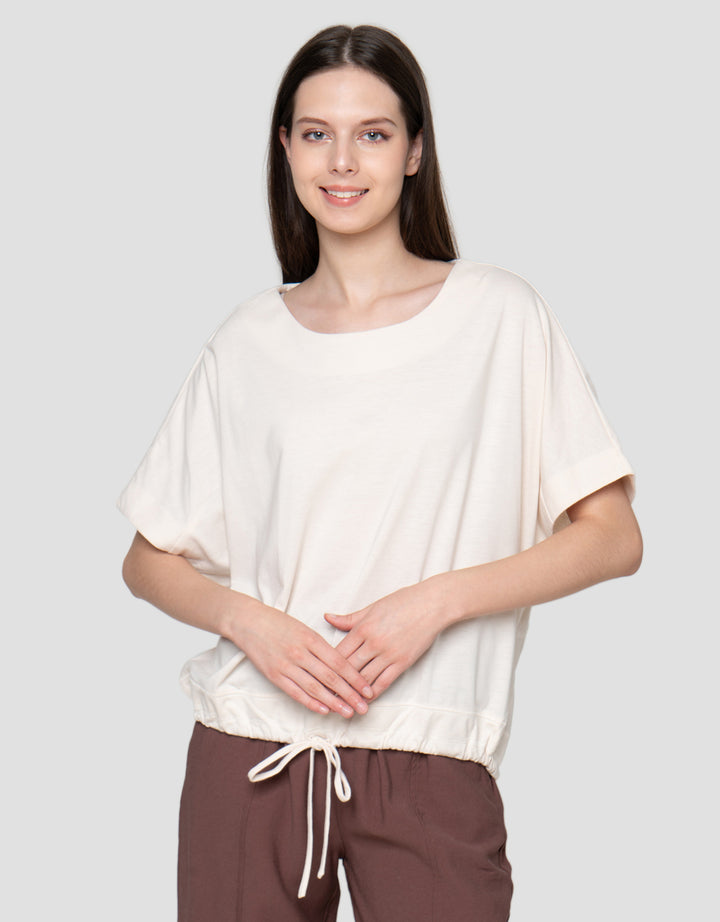 Connexion Drawstring Kaos Oversize Wanita