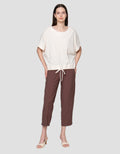 Connexion Drawstring Kaos Oversize Wanita