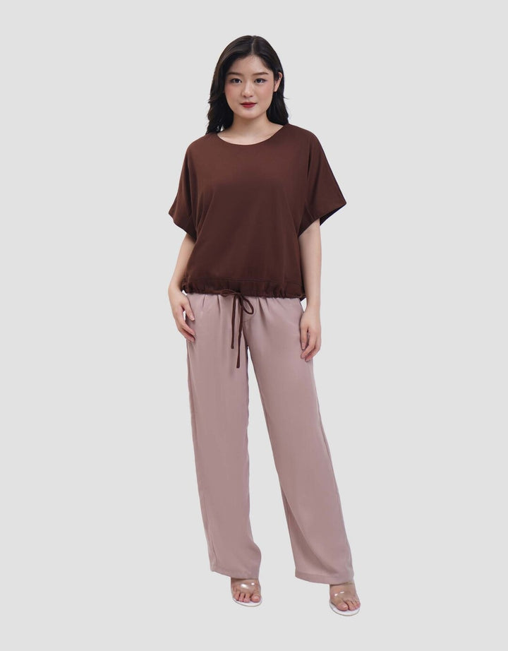 Connexion Drawstring Kaos Oversize Wanita