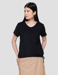 Connexion Texture V-Neck Kaos Wanita