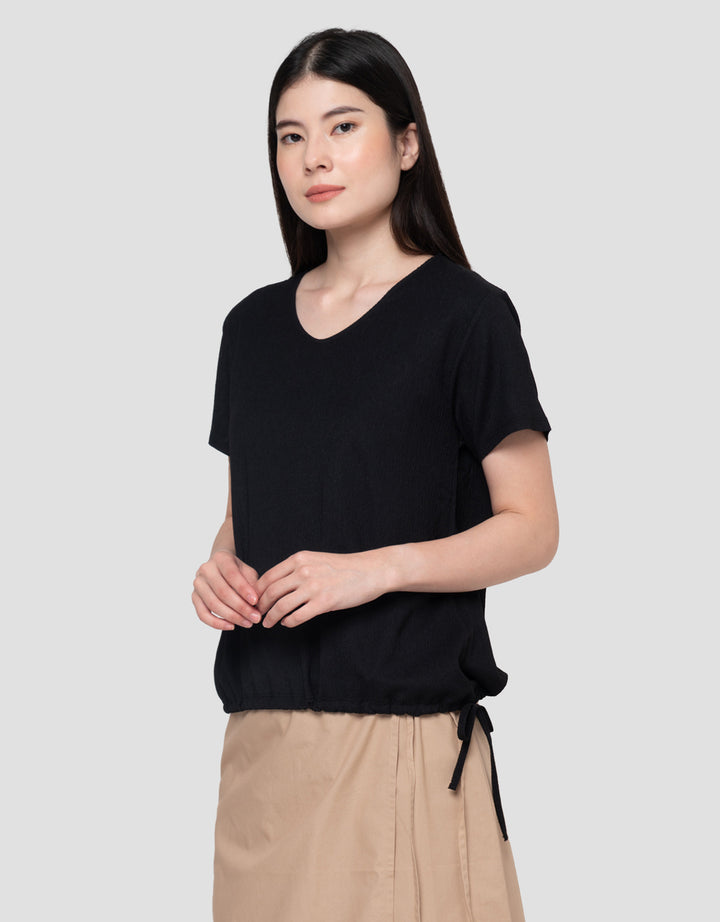 Connexion Texture V-Neck Kaos Wanita