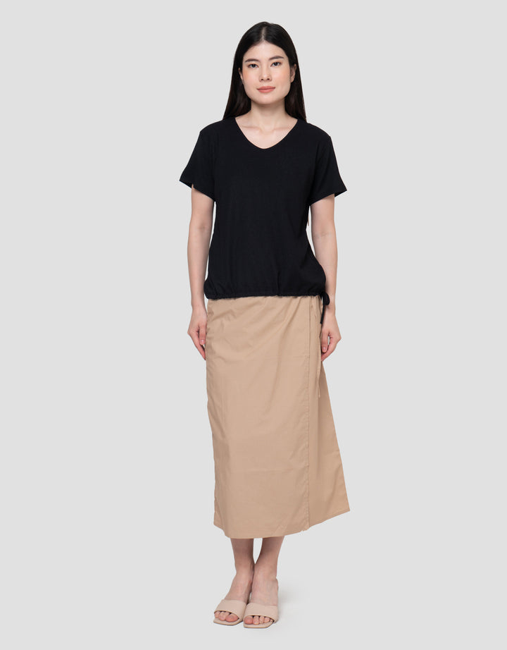 Connexion Texture V-Neck Kaos Wanita