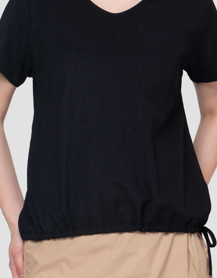 Connexion Texture V-Neck Kaos Wanita