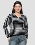 Connexion Rajut V-Neck Kaos Wanita