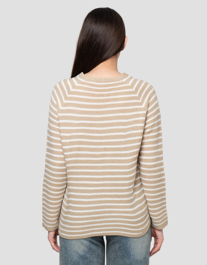 Connexion Rajut V-Neck Kaos Wanita