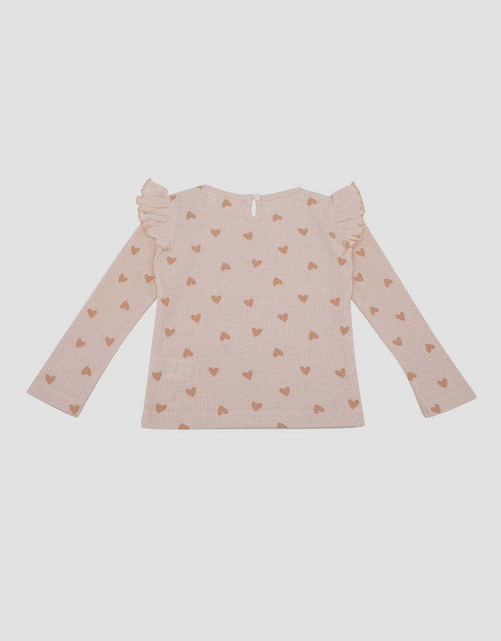 Little M Rib Fullprin Love Print Kaos Bayi