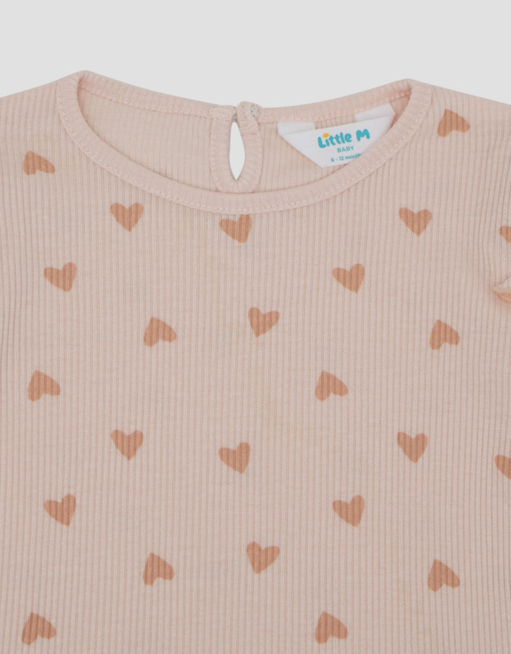 Little M Rib Fullprin Love Print Kaos Bayi