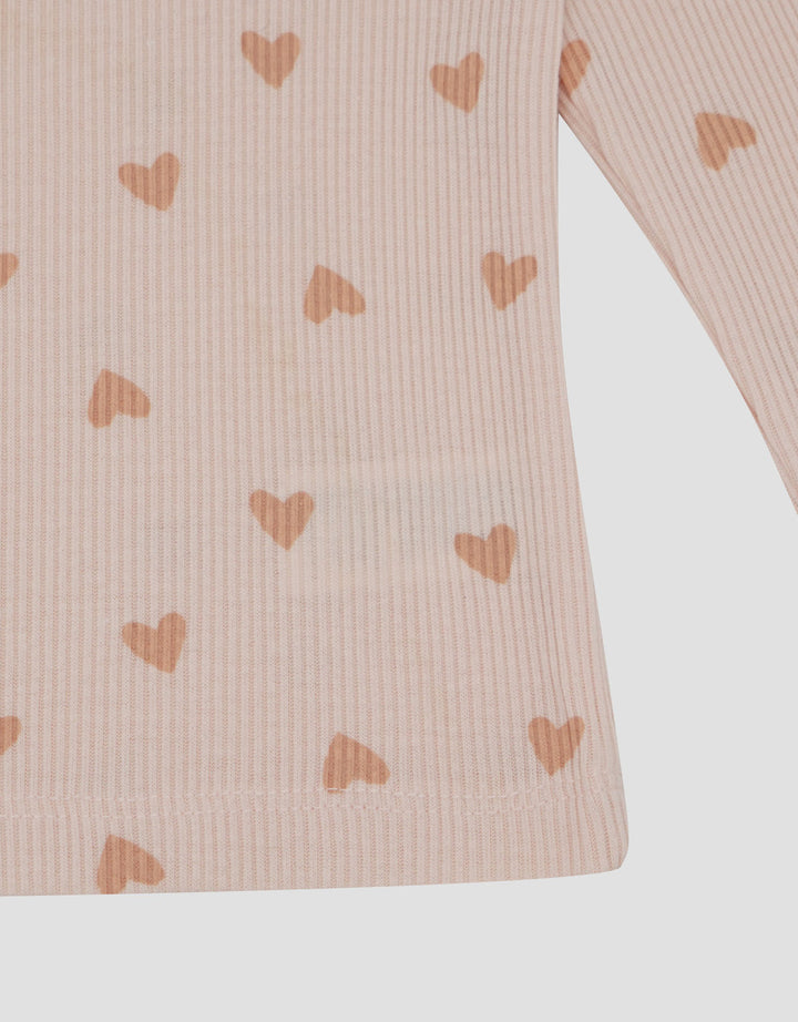 Little M Rib Fullprin Love Print Kaos Bayi