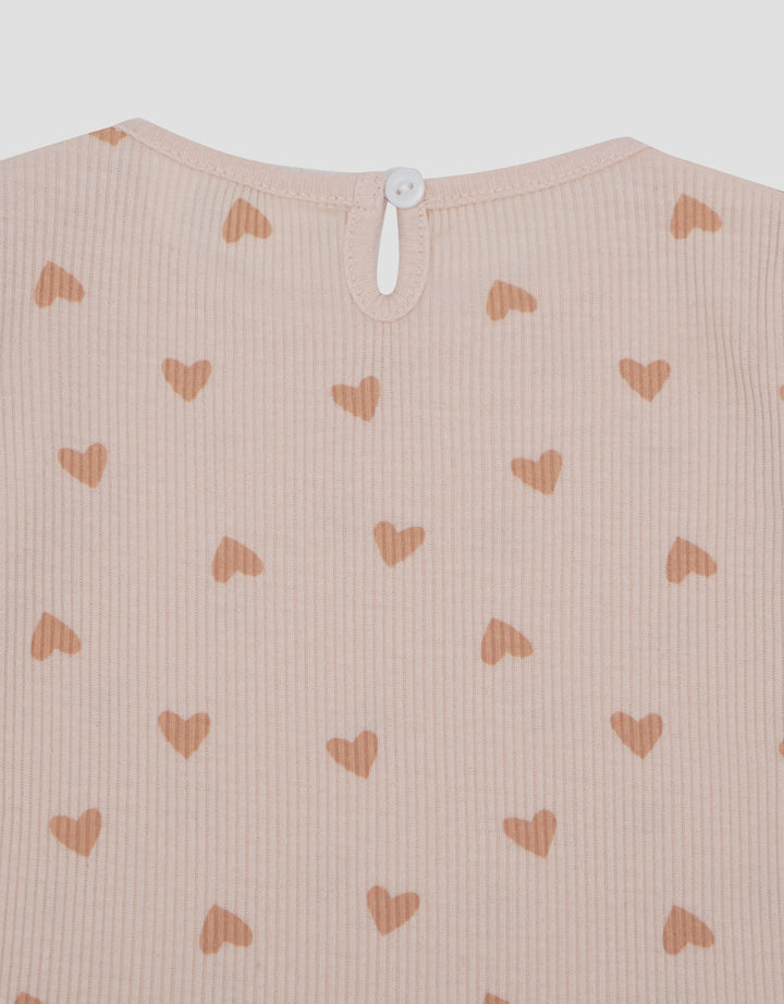 Little M Rib Fullprin Love Print Kaos Bayi