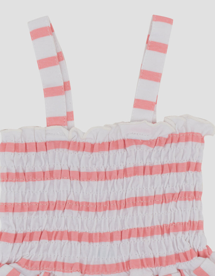 Little M Smoked Stripe Sleeveless Jumpusit Romper Bayi