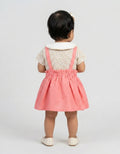 Little M Overall Woven Print Bunga Midi Dress Setelan Bayi
