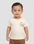 Little M Short Sleeve T-Shirt Print Dino Fam Kaos Bayi