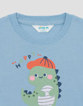 Little M Short Sleeve T-Shirt Print Happy Dino Kaos Bayi