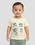Little M Short Sleeve T-Shirt Print Dino Fam Kaos Bayi