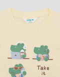 Little M Short Sleeve T-Shirt Print Dino Fam Kaos Bayi