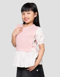 Little M Flat Knit With Woven Sweater Anak Perempuan
