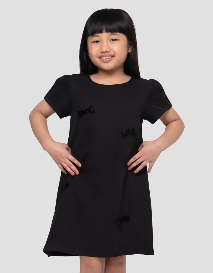 Little M Aplikasi Pita Dress Anak Perempuan