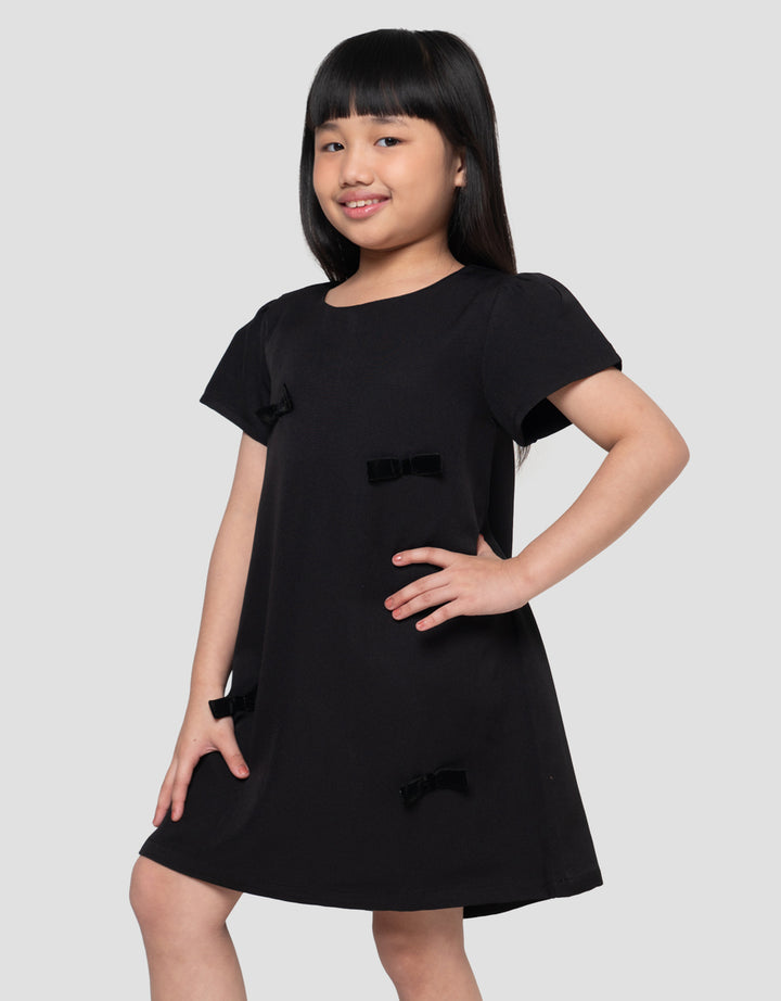 Little M Aplikasi Pita Dress Anak Perempuan
