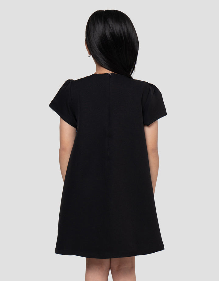 Little M Aplikasi Pita Dress Anak Perempuan