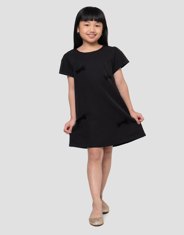 Little M Aplikasi Pita Dress Anak Perempuan