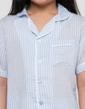 Little M Sleepwear Motif Garis Setelan Anak Perempuan