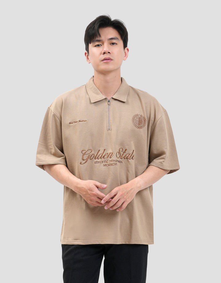 Nevada Embro Zipper Collar - Oversized Kaos Polo Pria