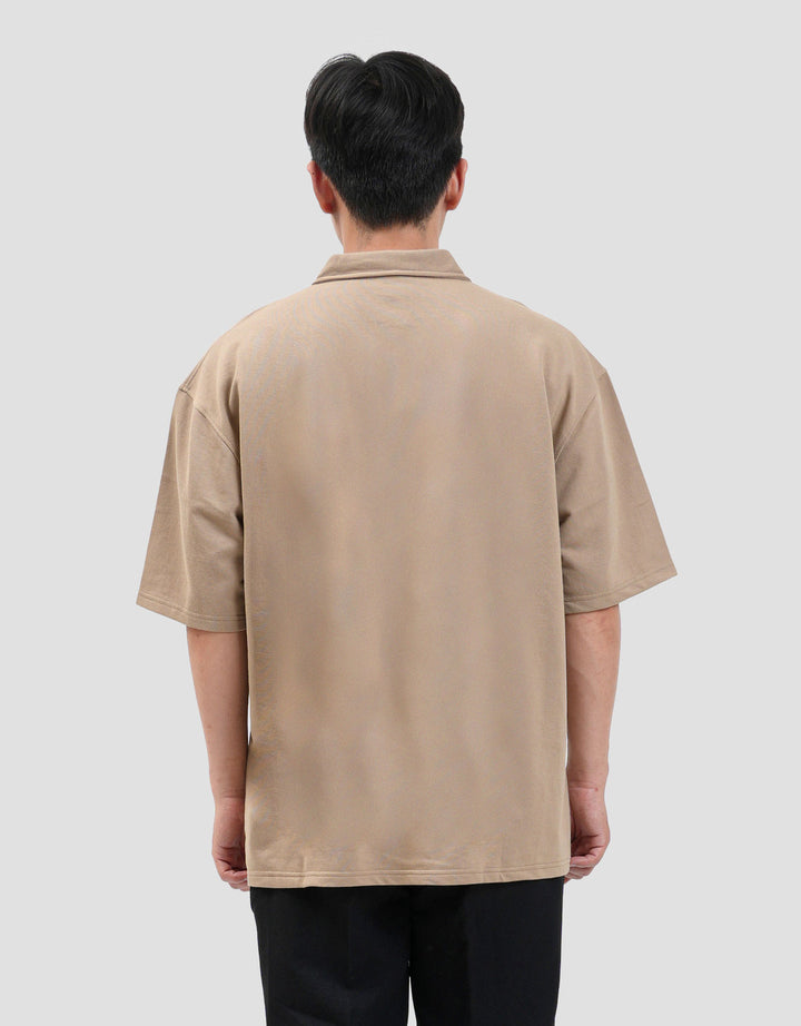 Nevada Embro Zipper Collar - Oversized Kaos Polo Pria