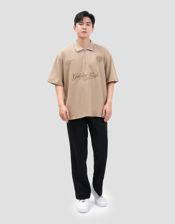 Nevada Embro Zipper Collar - Oversized Kaos Polo Pria