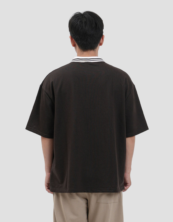 Nevada Embro V Neck Collar - Oversized Kaos Polo Pria