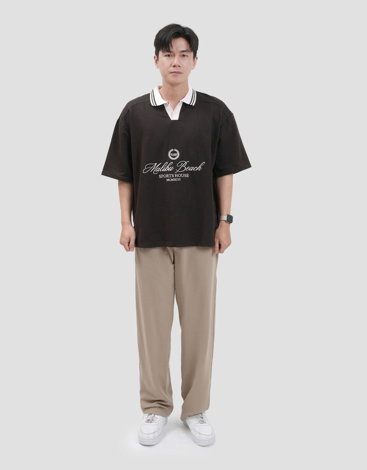 Nevada Embro V Neck Collar - Oversized Kaos Polo Pria