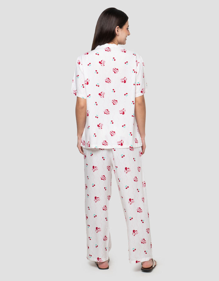 Disney Minnie Cherry In Line Viscose Setelan Piyama Wanita