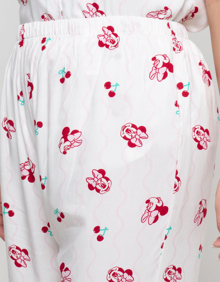 Disney Minnie Cherry In Line Viscose Setelan Piyama Wanita