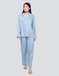 Nevada Polkadot Pj Set With Piping Setelan Piyama Wanita