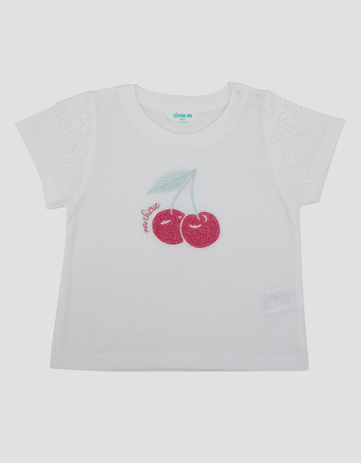 Little M Chenille Cherry Print Kaos Bayi