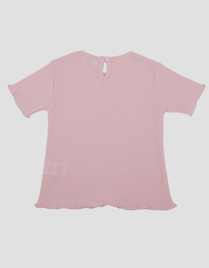 Little M Rib With Lace Pita Print Kaos Bayi
