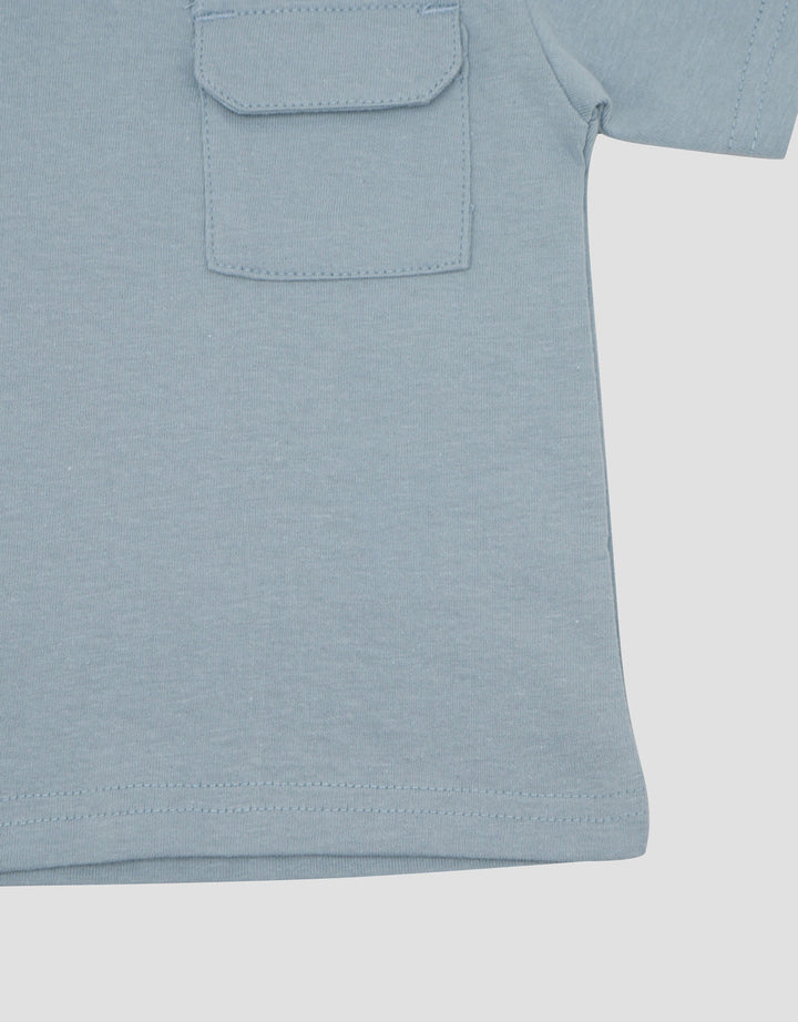 Little M With Plain Pocke Print Kaos Bayi